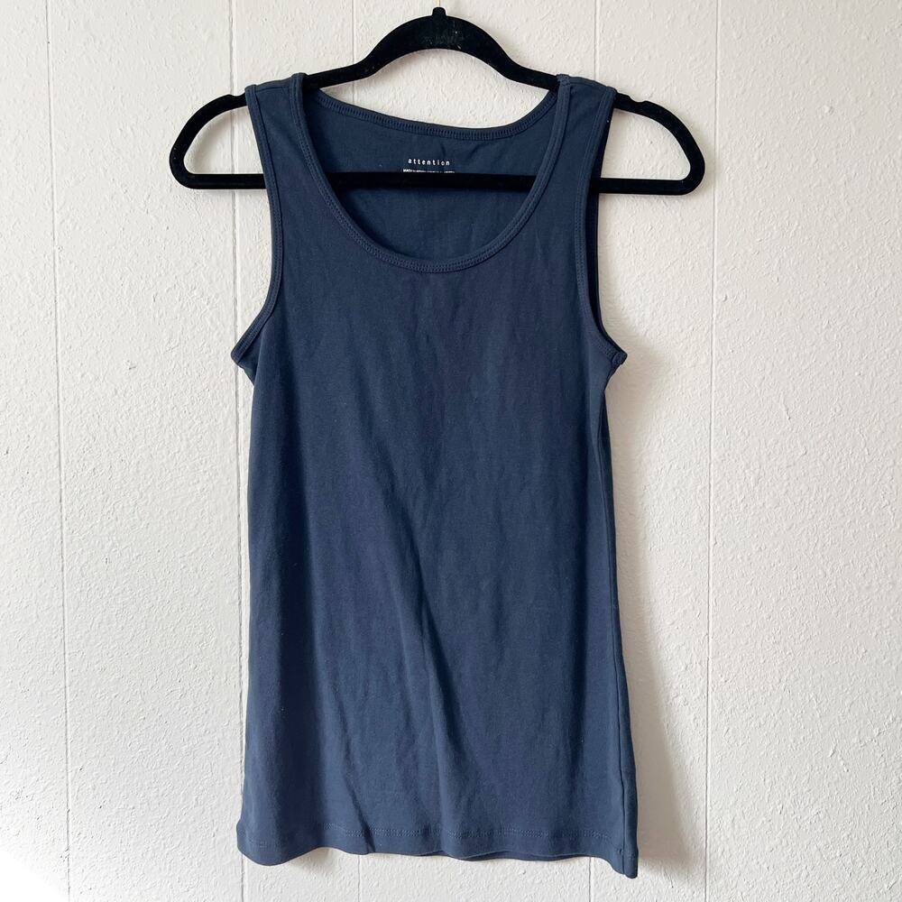 Attention Womens Tank Top Medium Cotton Stretch Lightweight Activewear Lounge